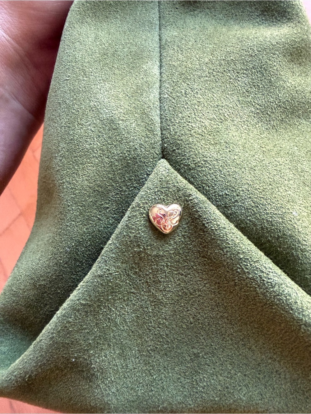 Stoney Clover Lane Suede Leather Pittsford Pouchette Shoulder Bag 29 - Olive - Picture 9 of 15
